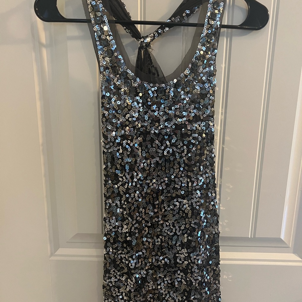 Sequin Silver Tank Top